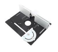 Juroupi Set of 3 Router Table Insert Plate Aluminum Alloy Wood Milling Flip Board Trimming Machine Engraving Auxiliary Tool Woodworking Benches (Flip Board with Silver Gauge)