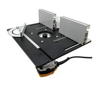 Juroupi Set of 3 Router Table Insert Plate Aluminum Alloy Wood Milling Flip Board Trimming Machine Engraving Auxiliary Tool Woodworking Benches (Flip Board with Silver Gauge) (Flip Board with Red