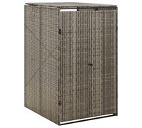 Juroupi Single Wheelie Bin Shed Grey 70x80x117 cm Poly Rattan,Wheelie Bin,Garden Wheelie Bin Storage,Wheelie Bin Shed Outdoor-319864