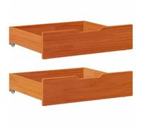 Juroupi Under-Bed Drawers 2 pcs Wax Brown 65x55x16 cm Solid Wood Pine-850937