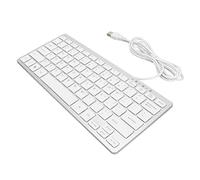 Juroupi USB Wired Keyboard 78 Keys Ultra Thin Mini Portable Anti Slip Mute Keyboard for Laptops Desktops Silver (Silver)