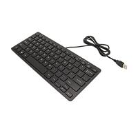 Juroupi USB Wired Keyboard 78 Keys Ultra Thin Mini Portable Anti Slip Mute Keyboard for Laptops Desktops Silver (Black)