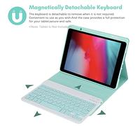 Juroupi Wireless BT Keyboard USB Keypad with PU Leather Protecting Case for Tablet Compatible with Air3 10.5in/ Pro 10.5in(2017)/ 7 10.2in/ 8 (#1)