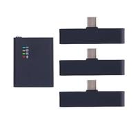 Juroupi Wireless Lavalier Microphone System with 3 Receiver Noise Reduction Wireless Transmission Lightweight Plug and Play Professional Collar Clamp/Holder Microphone for Phones