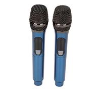 Juroupi Wireless Microphone 1 for 2 LED Display Handheld Karaoke Wireless Microphone for Outdoor Home Conference (Blue)