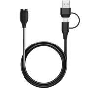 Jurqqer 2 in 1 Multi Charger Cable Compatible with Garmin Watch Charger Cable [1M/3.3FT] Fast Charging Cord Connector for USB/Type C, with 2PCS Dust Plugs