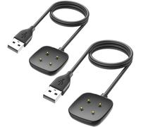 Jurqqer 2 Pack Magnetic Charger for Fitbit Sense 2/Versa 4/3/Sense - 3.3FT Fast Charging USB Cable, Replacement Charger Cord Compatible with Fitbit Sense 2, Versa 4, Versa 3, Sense (UK Compatible)