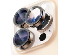 Jurqqer for iPhone 16 Pro Max/iPhone 16 Pro Camera Lens Protector,[Scratch Resistant][One-Step Install] Aluminum Alloy & Sapphire Glass Material Camera Cover Screen Protector Ultra thin Desert