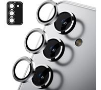 Jurqqer for Samsung Galaxy S25 Camera Lens Protector,[Scratch Resistant][One-Step Install] Aluminum Alloy & Sapphire Glass Material Camera Cover Screen Protector for Galaxy S25 6.2inch Silver