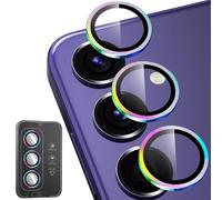 Jurqqer for Samsung Galaxy S25 Camera Lens Protector,[Scratch Resistant][One-Step Install] Aluminum Alloy & Sapphire Glass Material Camera Cover Screen Protector for Galaxy S25 6.2inch Colorful