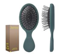 Jurrissa Mini Hair Bursh for Women,girls-Protable Travel Size Hair Brush for Pockets,Purse,backpack-Mini Detangler Brush for All Hair Types,Small Hair Brush for Detangling(1 Pack-Green)