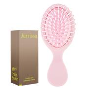 Jurrissa Mini Hair Bursh for Women,girls-Protable Travel Size Hair Brush for Pockets,Purse,backpack-Mini Detangler Brush for All Hair Types,Small Hair Brush for Detangling(Pink)