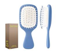 Jurrissa Mini Hair Bursh for Women Men and Kids, Protable Travel Size Hair Brush for Pockets Purses, Mini Detangler Brush for All Hair Types, Small Paddle Brush for Detangling (1 Pack-Blue)