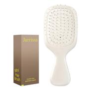 Jurrissa Mini Hair Bursh for Women,Men,Kids-Protable Travel Size Hair Brush for Pockets,Purses-Mini Detangler Brush for All Hair Types,Small Cushion Paddle Brush(Beige)