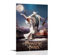 JURRYTHHTR A Monster in Paris Movie Poster Aesthetic Wall Art Canvas Cover Print Posters Modern Art Painting for Living Rooms 12x18inch(30x45cm) Frame-style