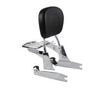 JURTBGF Motorcycle Passenger backrest Motorcycle Chrome Backrest Luggage Bracket Rear Passenger Backrest Pad For For Dyna For Street For Bob 2002 2003-2005