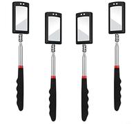 Jurtmy 4pcs Telescoping LED Inspection Mirror Set, Flexible 360° Swivel Head and Pocket Clip, Telescoping Inspection Mirror, for Mechanics, Dentists
