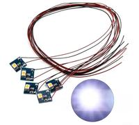 Jurtmy 5pcs 12V for smd LED Modules for Train Layouts City Dioramas Pre-Wired 20cm Wire Cool White Light(Cold Light)