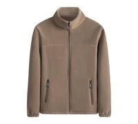Jurtmy Embroidered Men's Winter Fleece Cardigan Warm | Thickened fleece lining, high stand collar, full zipper closure, embroidery detail, regular fit