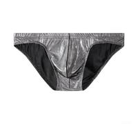 Jurtmy Men's Wet Look Briefs 80% Polyester 20% Spandex Stretch | Shiny glossy finish, low waist design, elastic band, men's briefs, daily classic style