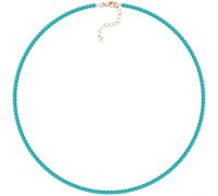 Jurtmy Women's Natural Stone Necklace 4 mm Adjustable Handmade | Authentic natural stones, unique grain, elegant for look, hot pink turquoise pearl white, high-quality fashion jewellery