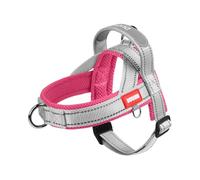 JURUAA No Pull Frenchie Harness, Easy Walk Reflective Dog Harness with Handle，Escape Proof Front Clip Puppy Harnesses,Lightweight Padded No Choke Vest Harnesses for Small Medium Size Dog (Pink M)
