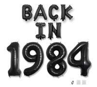 Jurxy 41th Birthday Balloon Banner Decorations Black BACK IN 1984 Aluminum Foil Letters Balloons Happy Birthday Sign Party Supplies for Men Women Photo Props Background Décor