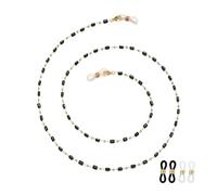 JURYLOO Glasses Chain Beaded Eye Glasses Holders Around Neck Eyeglass Chain Crystal Eyeglass Chains for Women Stylish EC-Square-Black
