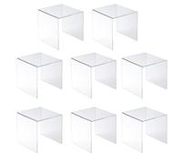 Jusalpha® Clear Acrylic Riser Stand Lot of 8 (6x6x6 Inches) | Showcase Fixtures for Jewelry, Display Stand for Amiibo Funko POP Figures, Food Display, Cabinet- Lot of 8 (6x6x6 Inches)