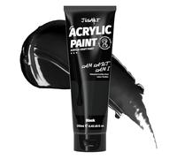 JusArt Acrylic Paint Black Tubes 250ml,Non Toxic Craft Paint,No Fading Rich Pigment for Canvas Painting,Wood, Fabric,Clay,Stone,Ceramics Art Supplies for beginners and professional artists