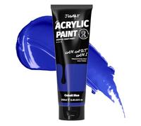 JusArt Acrylic Paint Blue Tubes 250ml (8.45 oz), Non Toxic Craft Paint, No Fading Rich Pigment for Canvas Painting, Wood, Fabric, Clay, Stone, Ceramics Art Supplies for Artists, Adults, Kids