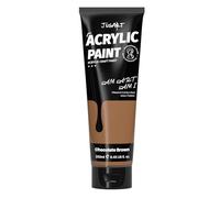 JusArt Acrylic Paint Chocolate Brown Tubes 250ml, Non Toxic Craft Paint, No Fading Rich Pigment for Canvas Painting, Wood, Fabric, Clay, Stone, Ceramics Art Supplies for Artists, Adults, Kids