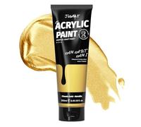 JusArt Acrylic Paint Metallic Gold Tubes 250ml,Non-Toxic & Rich Pigment Craft Paints for Canvas Painting,Wood, Fabric,Stone,Ceramics,Art Supplies for beginners and professional artists