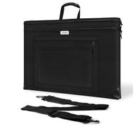 JusArt Art Portfolio Bag, Lightweight Folder Case with Adjustable Shoulder Strap, Leather Corners, Waterproof for Artists and Students