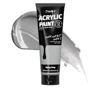 JusArt Gray Acrylic Paint,Rainy Gray Paint Tubes 250ml Non-Toxic & Rich Pigment Craft Paints for Canvas Painting, Wood,Fabric,Stone,Ceramics,Art Supplies for beginners and professional artists