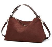 Jusavie Slouchy Suede Cloud Hobo Bags Women Crescent Satchels Shoulder Bag Crossbody Phone Purse Trendy Top-handle Tote Handbag, A Coffee, S
