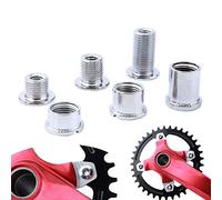 Juscycling Pack of 5 Chainring Female/Male Bolts Nuts with Multiple Size Options for Single, Double and Triple chainrings (Silver, Type C for Single Chainring)