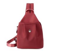 JUSEELEN Crossbody Bag with Convertible Backpack Carry, Red | Multiple Compartments, Open Front Pocket, Zippered Sections, Adaptable Carry for Commuting and Outdoor Use
