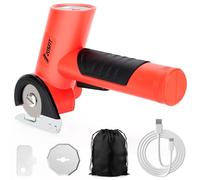 JUSFIT Electric Scissors, 4V Rechargeable Cardboard Cutter with LED Display and 2 Blades for Leather Carpet Plastic Felt Cutting