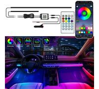 Jushope - Car Interior LED Strip Lights, Acrylic LED Car Lights with Dynamic Dream Color Chasing, Ambient Lighting Kits, Music Sync, App