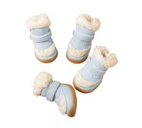 JUSHZ Dog Boots for Injured Paws Waterproof Dog Shoes Paw Protector for Large Dogs Small for Walking for Snow for Winter Neoprene Autumn Winter Thick Cotton for Warmth Non-Slip (4,Blue)