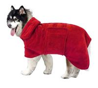JUSHZ Microfiber Dog Towels for Drying Dogs Large Dog Towel Medium Small Absorbent Robe Personalised Coat Pet Hooded Cat Soft Comfortable Warm for Autumn and Winter (Red,M)