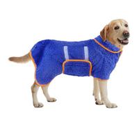 JUSHZ Microfiber Dog Towels for Drying Dogs Large Towel Medium Small Absorbent Robe Coat Bathrobe for Pets Cat Absorbent Wearable Soft (Blue,XXL)