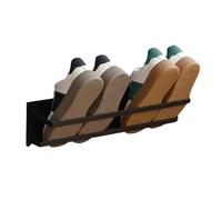 JUSHZ Narrow Shoe Rack Shoe Storage Small for Narrow Space Shoe Stand Shelf Slim Detachable Portable Space Saving Waterproof Wall Mounted Storage Behind The Door Carbon Steel (Black,50x11.2x12.2cm)