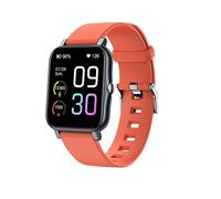 JUSHZ Smart Watch for Men Smart Watches for Women Smartwatch Sports Wristband Waterproof Weather Temperature Measurement Bluetooth Calling Silicone Wristband Magnetic Charging Cable (1.7inch,Orange)
