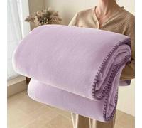 JUSHZ Throw Fleece Blanket Weighted Blankets and Throws Fluffy Women Mens for Bed Long Double Single for Sofa Shawl Soft Comfortable Breathable for Spring Autumn Machine Washable (200x230cm,Purple)