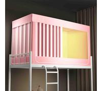 JUSHZ Travel Mosquito Net for Bed Net for Single Bed Bedroom Bed Curtains Frame Draperies Bunk Bed Student Dormitory Bed Curtain Light-blocking with Bracket Upper Bunk Lower Bunk (Pink,90x190x90cm)
