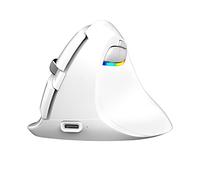 JUSHZ Wireless Mouse Computer Mouse for Laptop Gaming Ergonomic Mice Pointing Device Vertical USB 4.0 Bluetooth Dual Mode Rechargeable Photoelectric 2.4G Ergonomics (103x89x69mm,White)