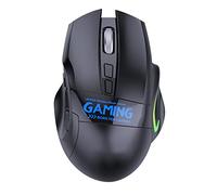 JUSHZ Wireless Mouse Computer Mouse for Laptop Usb Gaming Mouse Bluetooth Rechargeable Ergonomic Mice Pointing Device Dual Mode Three-channel Multi-button Colorful Lights (126x82x38MM,black)
