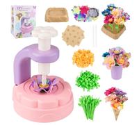 Jusimi DIY Flower Bouquet Making Kit for Kids, Press to Bloom No Glue Craft Set with Flower Press, Vase, Base, Petals Stems, Educational Sensory Toy, Ideal Birthday Gift for Girls Ages 4+